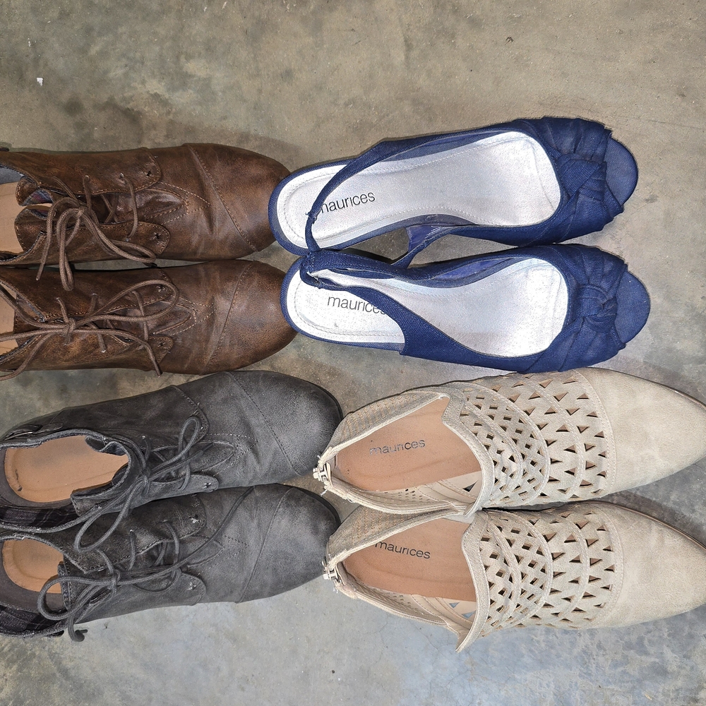 Maurices Women's Shoe Collection - Brown, Blue, Gray, and Cream Size 9 And 10